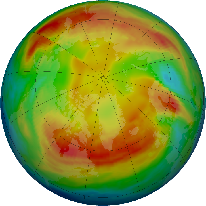 Arctic ozone map for 09 February 1988
